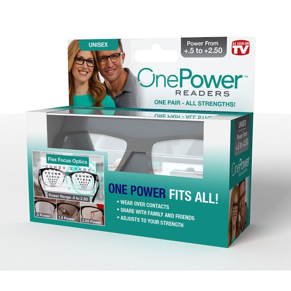 As Seen On Tv OnePower As Seen On TV Black Flex Focus +.50 - 2.50 Strength Unisex Reading Glasses PR-RB4 - main
